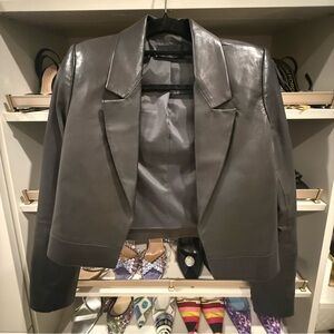 RtA Wynn Black Leather Blazer, XS